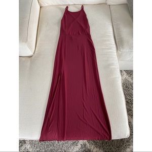 Forever 21 burgundy slinky maxi strappy dress Sz M